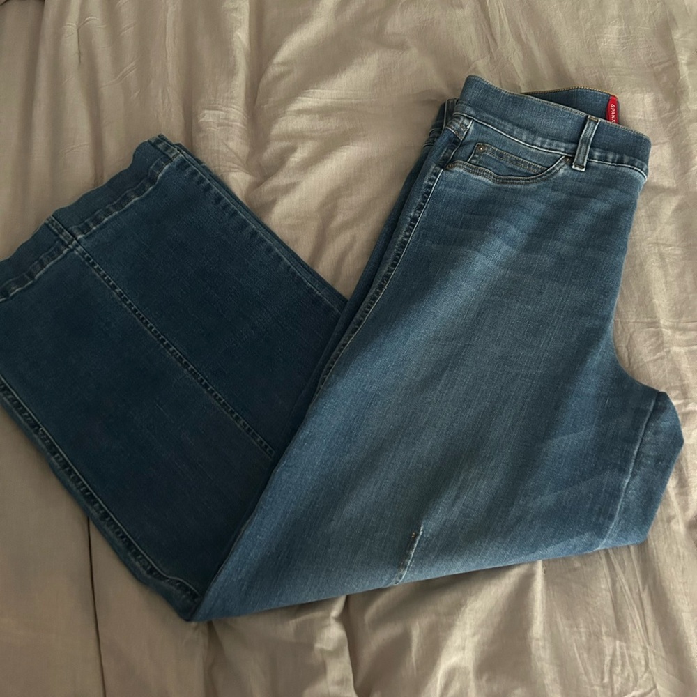 SPANX Classic Wide Leg Blue Jeans (stretch pull on)